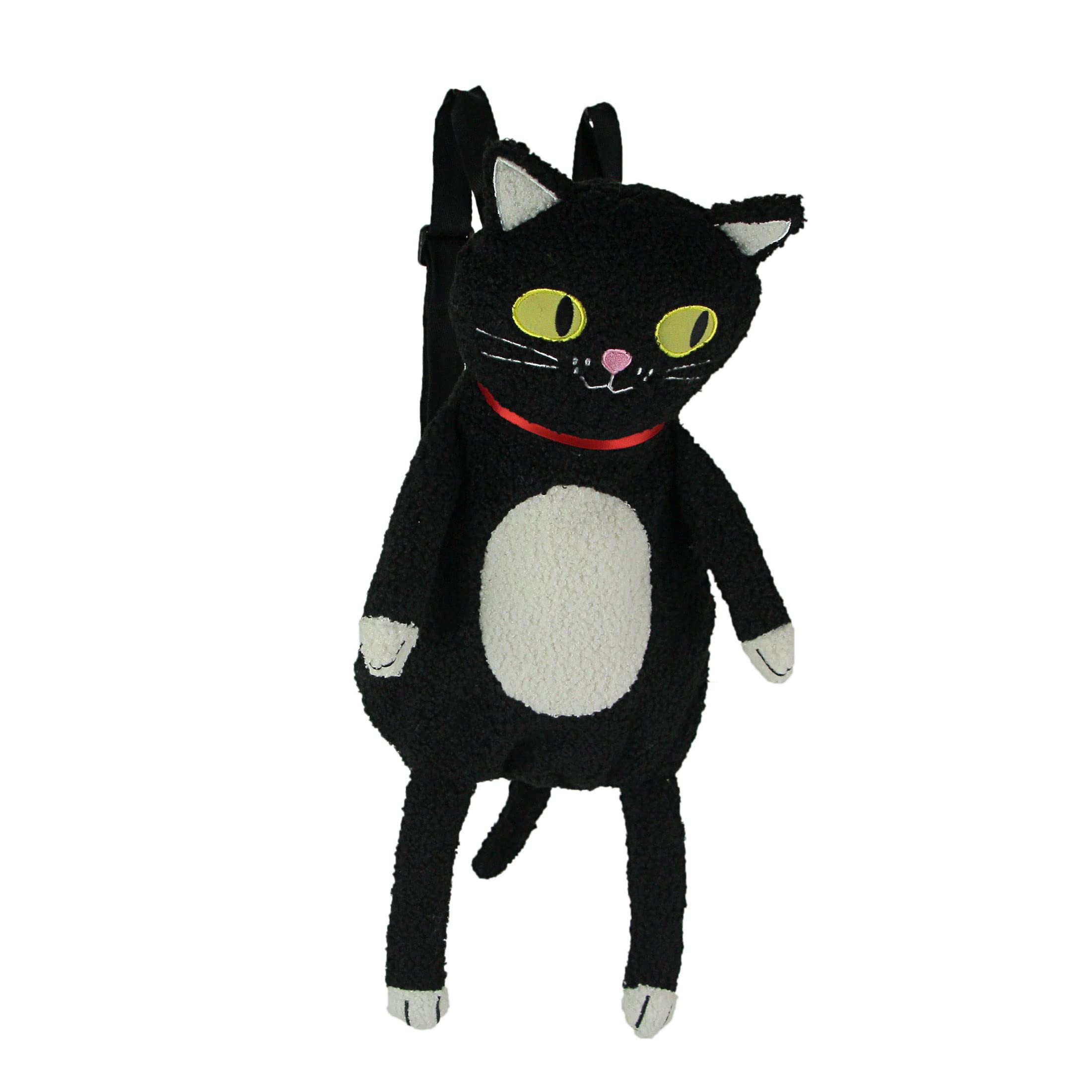 Adorable Furry Plush Black Cat Mini Backpack - 19.5 Inch Stuffed Animal Shoulder Bag for Women & Girls | Perfect for Cosplay, Halloween Costume, Anime Conventions & Cute Everyday Fashion Accessory