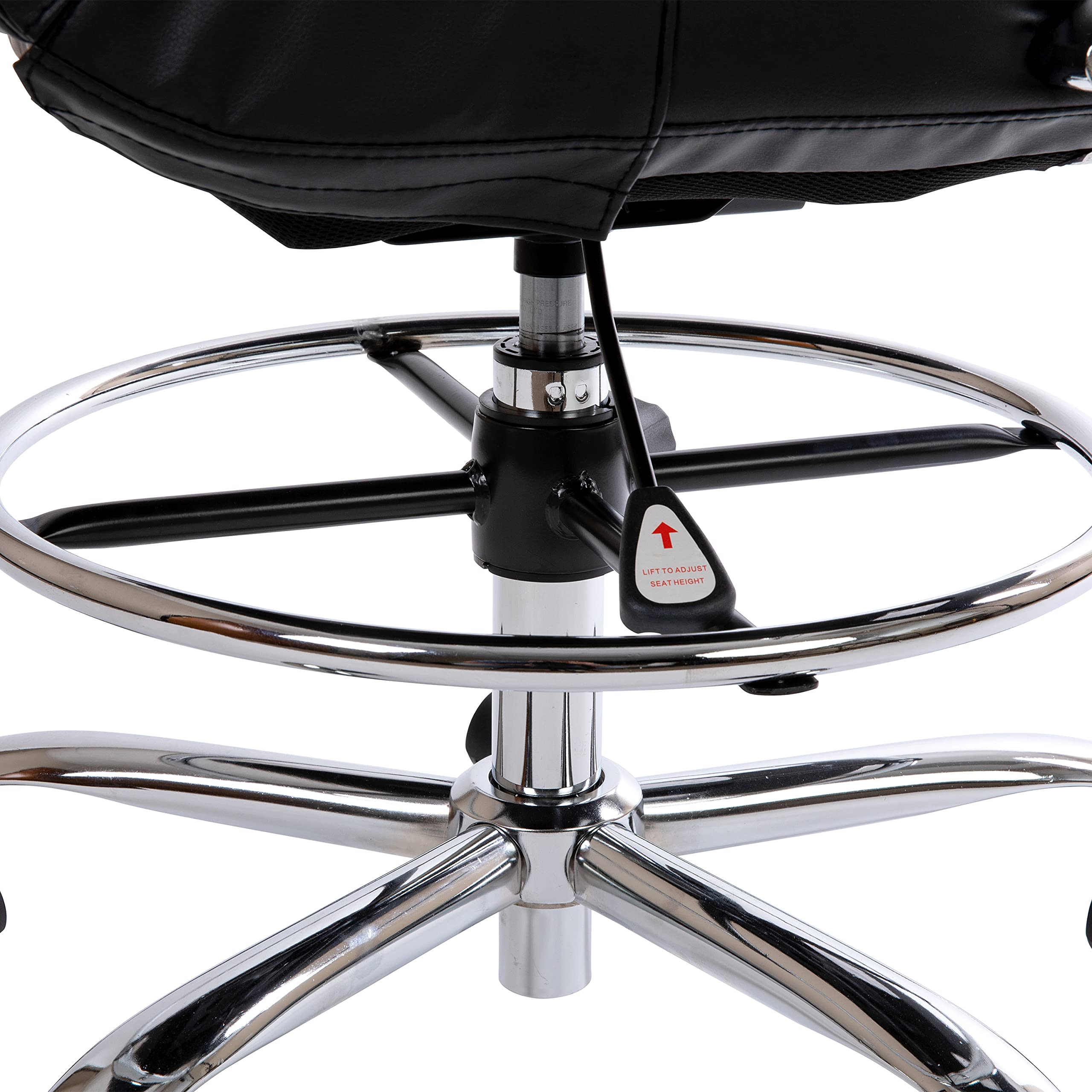 Whitney Mid-Back LeatherSoft Swivel Office Chair with Foot Ring - Adjustable for Home & Office Use