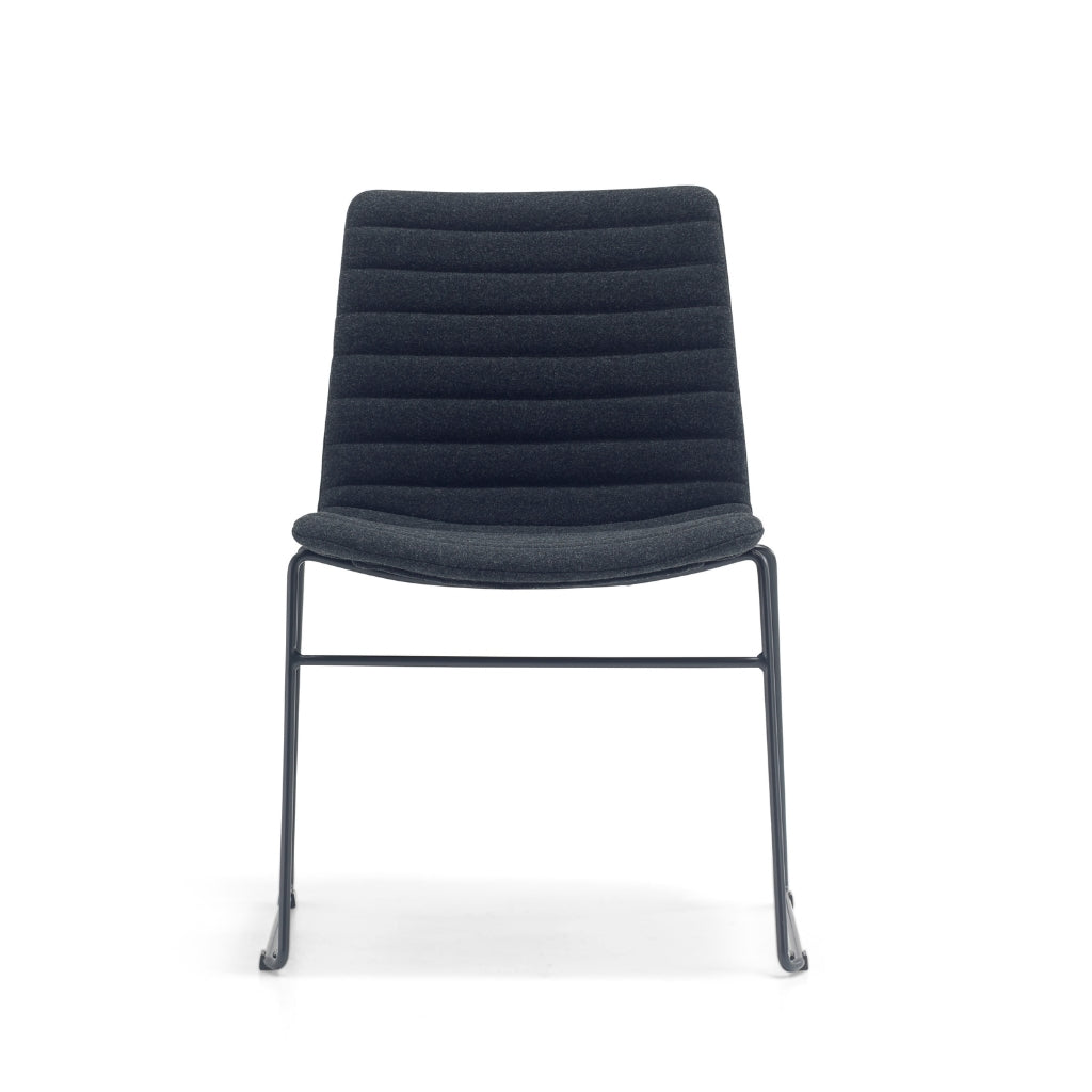 Premium Fully Upholstered Sled Office Chair with Lumbar Support - Ergonomic Executive Desk Chair for Home & Office Workspaces - Comfortable Computer Chair for Long Hours of Sitting
