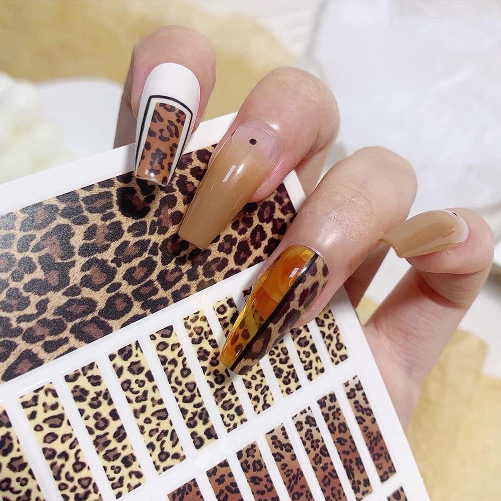 3D Leopard Nail Stickers - Holographic Animal Print Decals for DIY Manicure | Perfect for Parties & Daily Wear