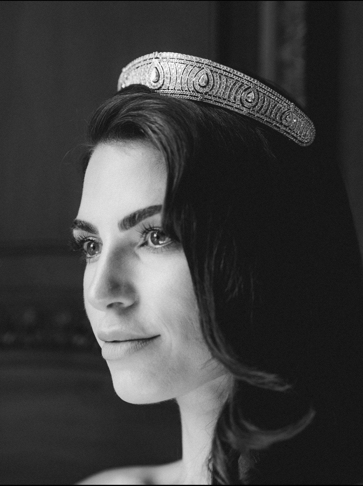 ANNE Simulated Diamond Bandeau Tiara - Elegant Crystal Bridal Headpiece for Weddings, Prom & Special Occasions