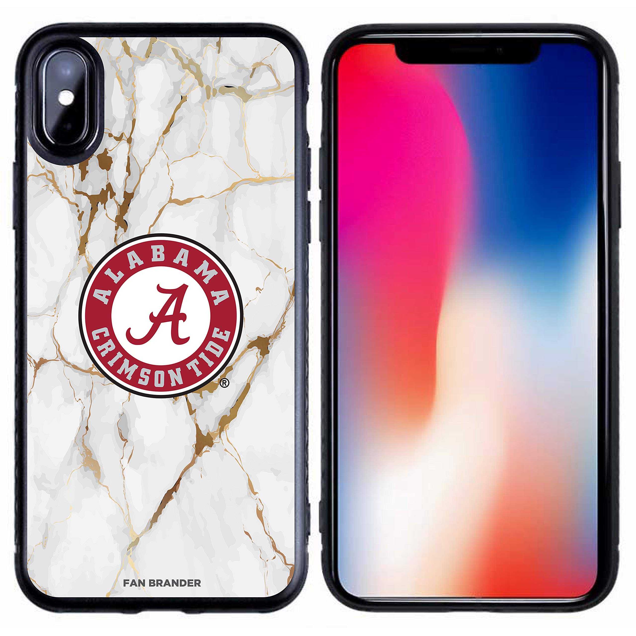 NCAA Phone Case with White Marble Design - Compatible with Apple iPhone | Durable Protective Cover for Sports Fans | Perfect for Game Days & School Spirit