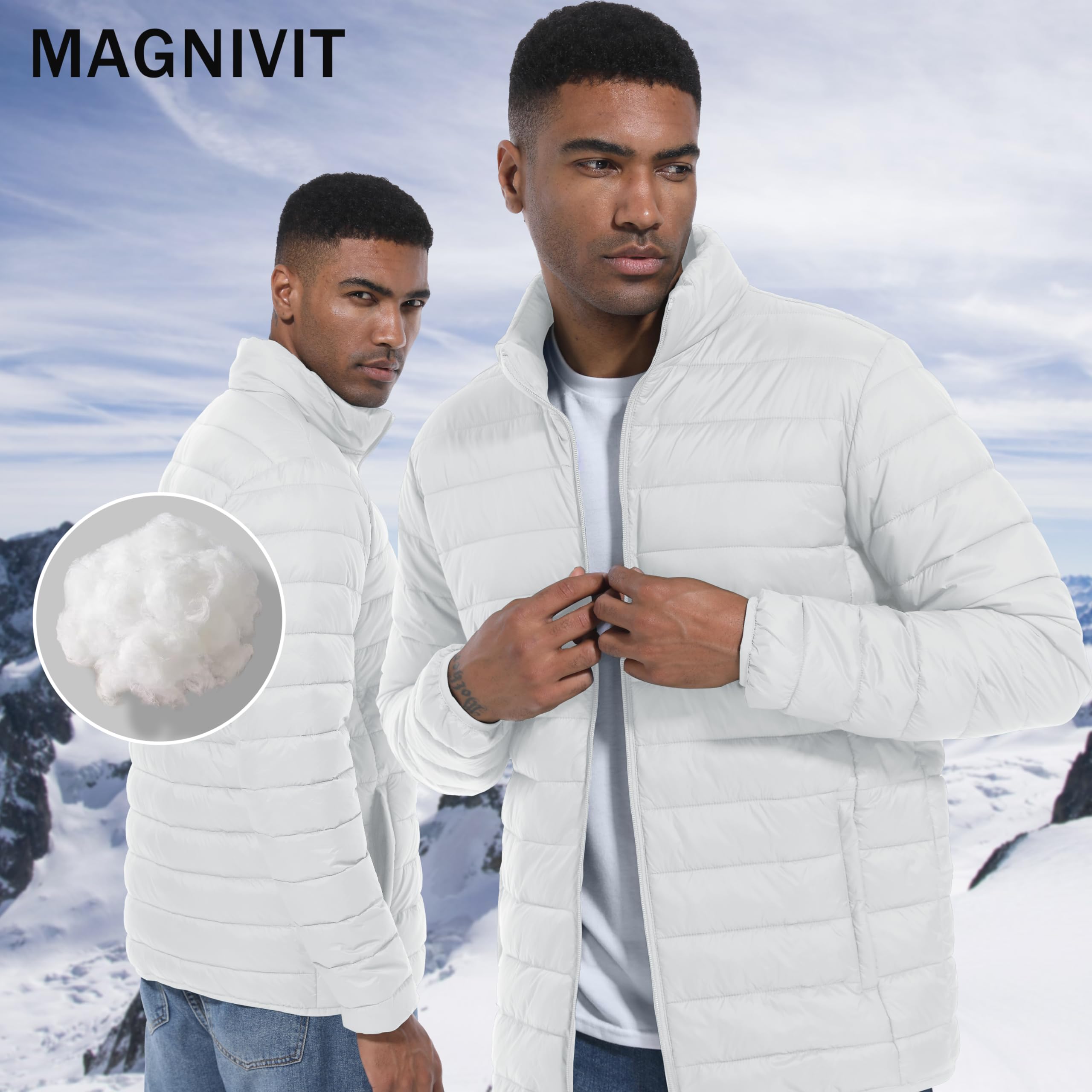 Men's Lightweight Puffer Jacket - Windproof, Water-Repellent Quilted Coat for Winter, Fall & Spring | Warm Windbreaker for Outdoor Activities, Travel & Daily Wear