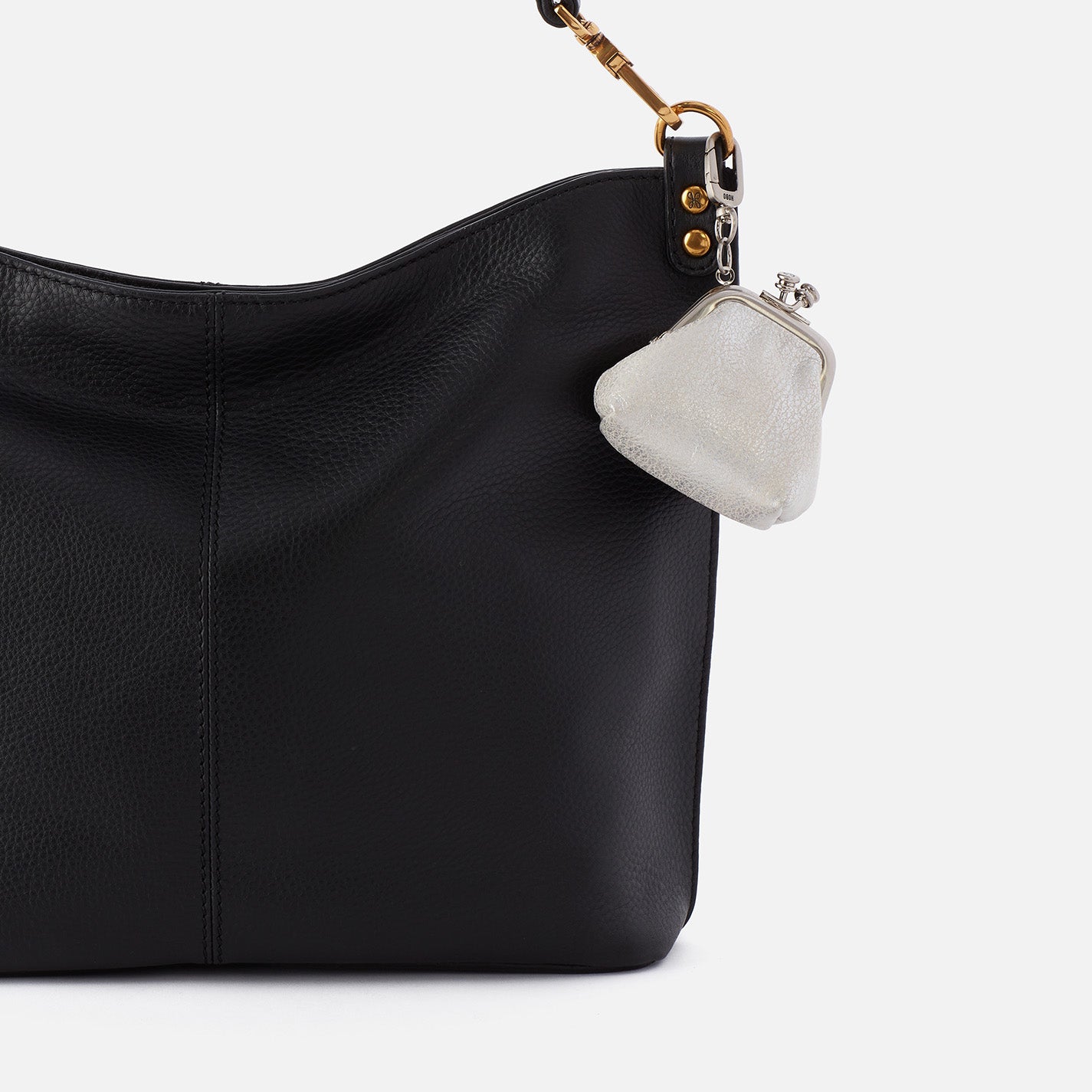 Stylish Run Frame Pouch in Metallic Silver Leather - Perfect for Gym, Travel & Everyday Essentials