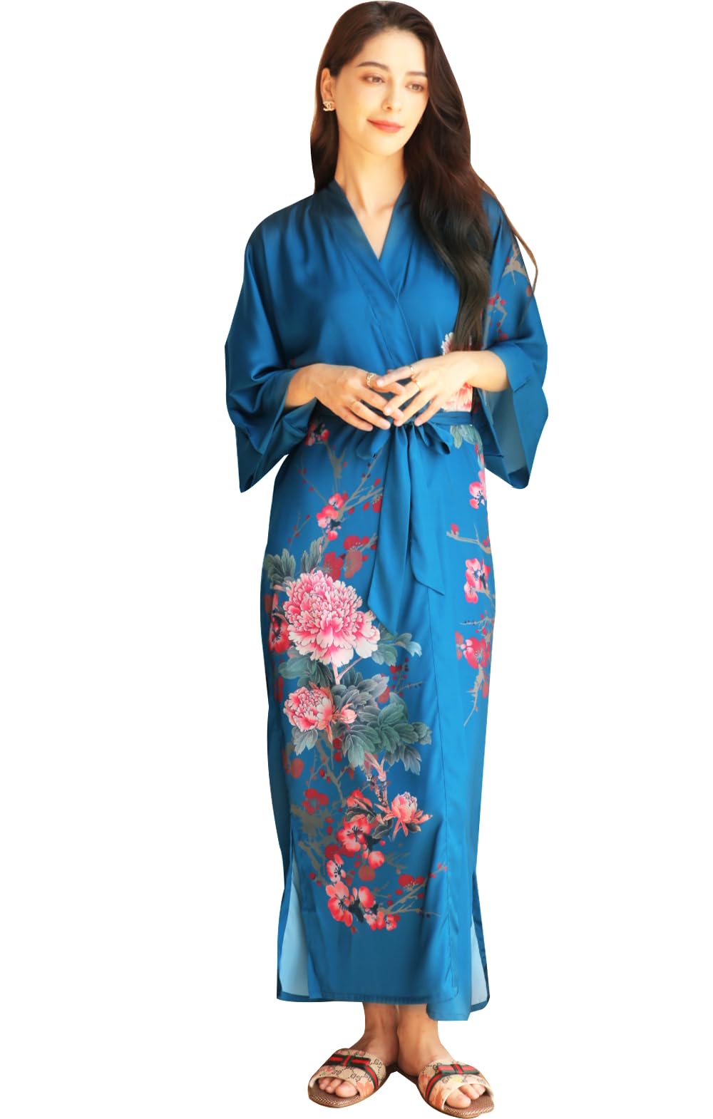 Women's Satin Kimono Robes - Soft Bathrobes & Pajama Loungewear for Spa, Bridal Shower & Relaxation at Home