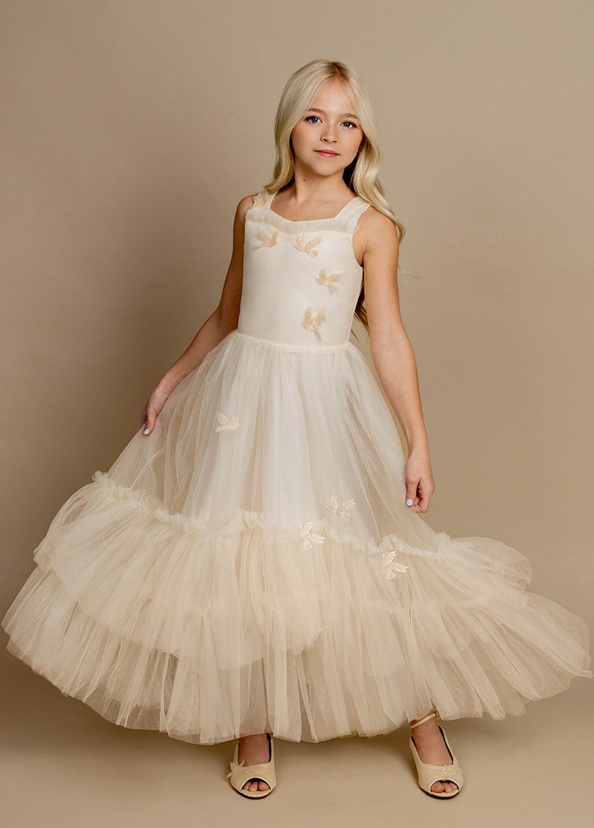 Elegant Cream Sparrow Dress for Women - Perfect for Weddings, Parties & Special Occasions