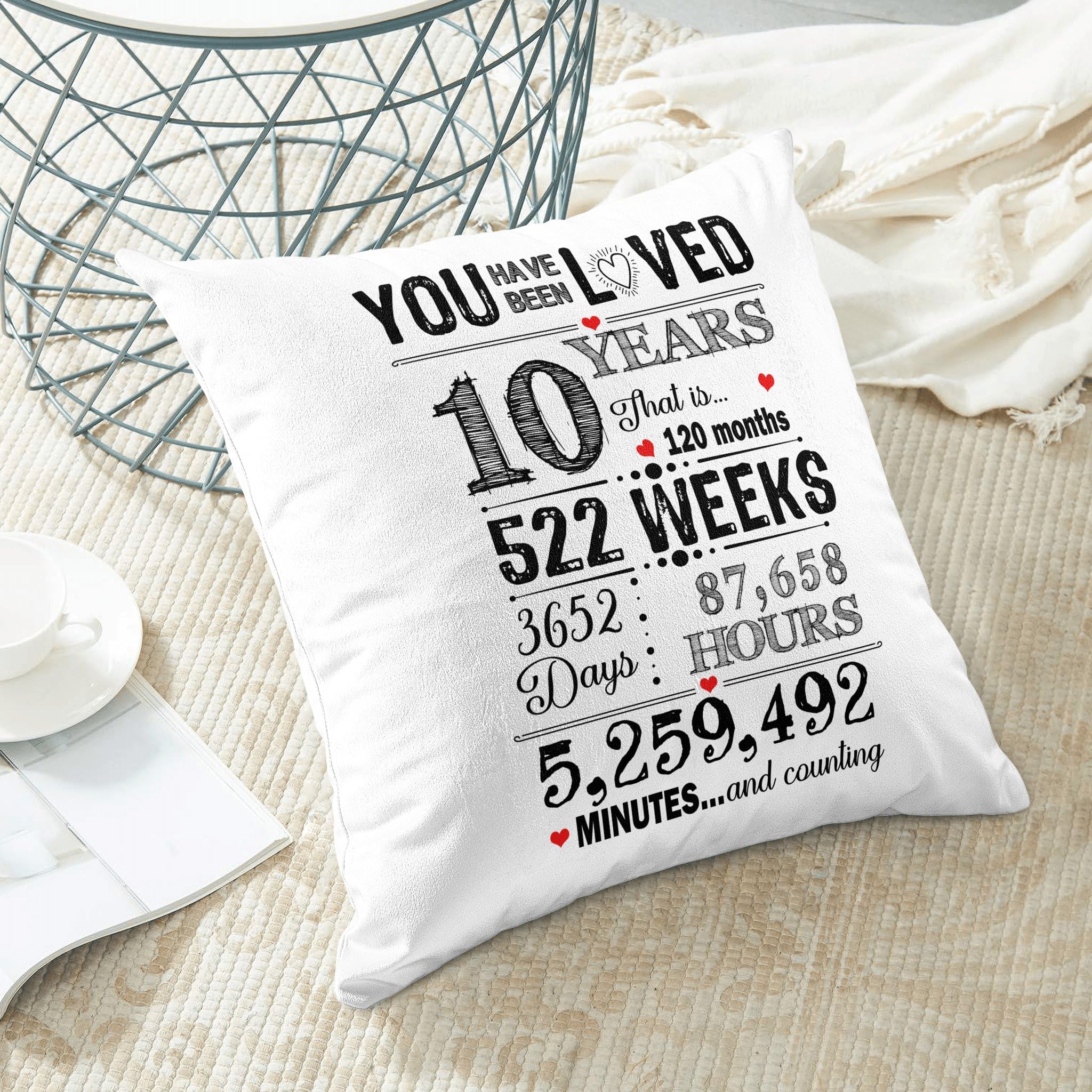 10th Birthday Decorations for Girls - 18x18 Inch Pillow Cover (Pack of 1) | Perfect Birthday Gift for 10 Year Old Girls | Fun Room Decor for Tweens & Cool Teen Gifts | Great for Sleepovers, Bedroom Makeovers & Birthday Parties