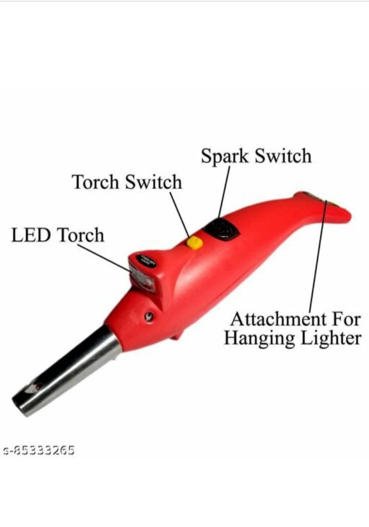 Dolphin-Shaped Sparkle Gas Lighter - Refillable Plastic Windproof Lighter for Outdoor Camping, BBQ, and Candle Lighting