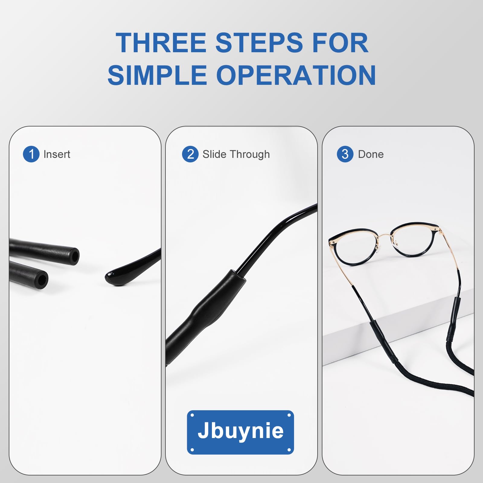 Premium 2-Pack Glasses Strap for Men & Women - Fashionable Sunglasses Holder for Sports & Outdoor Activities - Elegant Black Eyeglass Neck Strap for Running, Hiking, Fishing & Beach Use