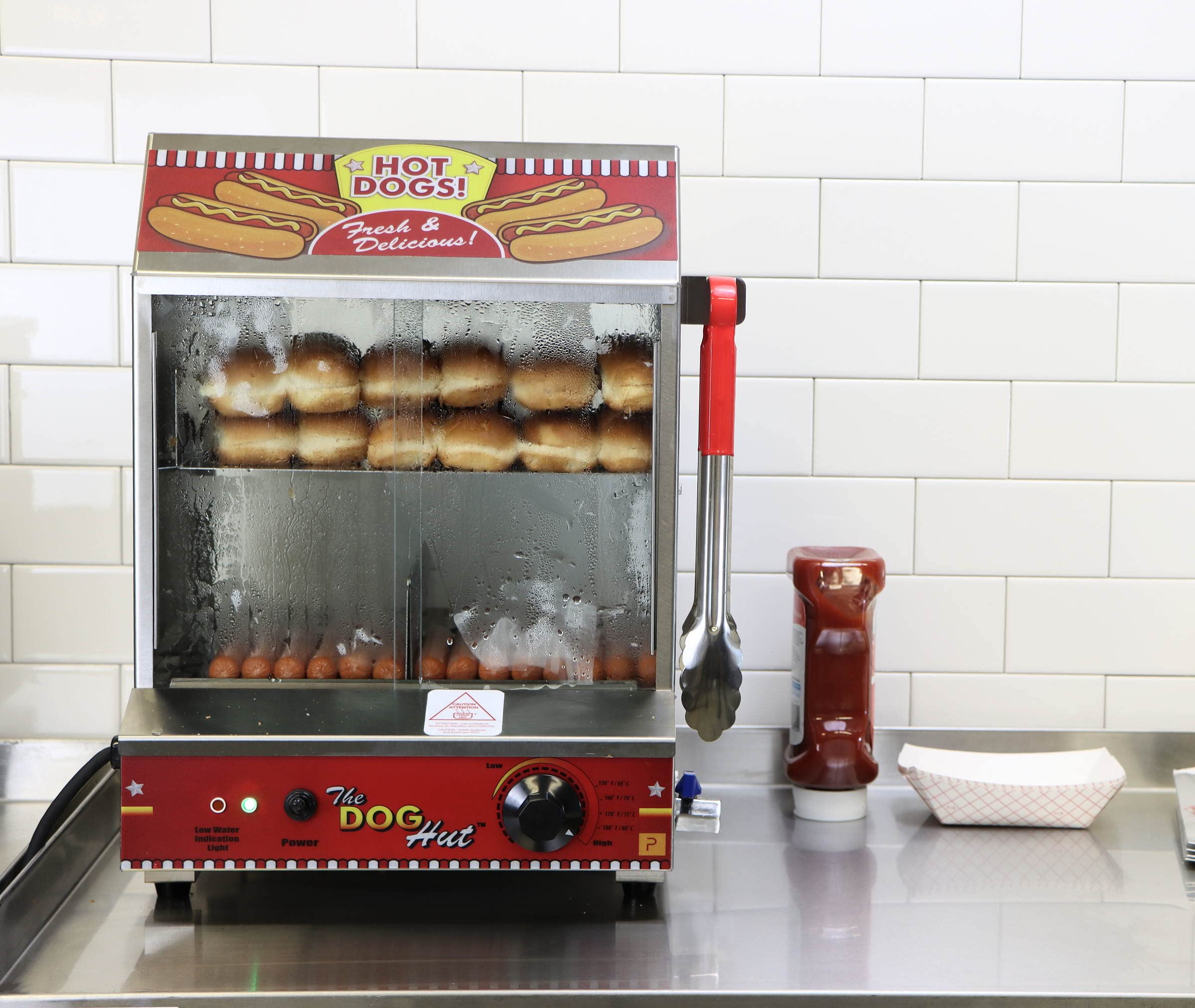 Paragon 8020 Red Hot Dog Steamer - Commercial Grade Hot Dog Warmer for Restaurants, Food Trucks & Concession Stands
