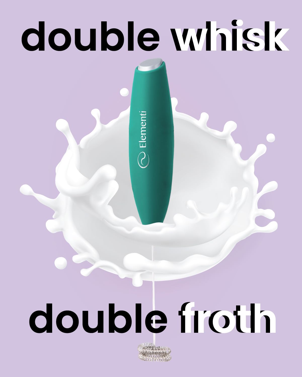 Electric Matcha Whisk & Milk Frother - Handheld Drink Mixer for Matcha, Coffee, Protein Shakes - Make Creamy Lattes & Smoothies at Home - Perfect for Kitchen, Office & Travel (Emerald Green)