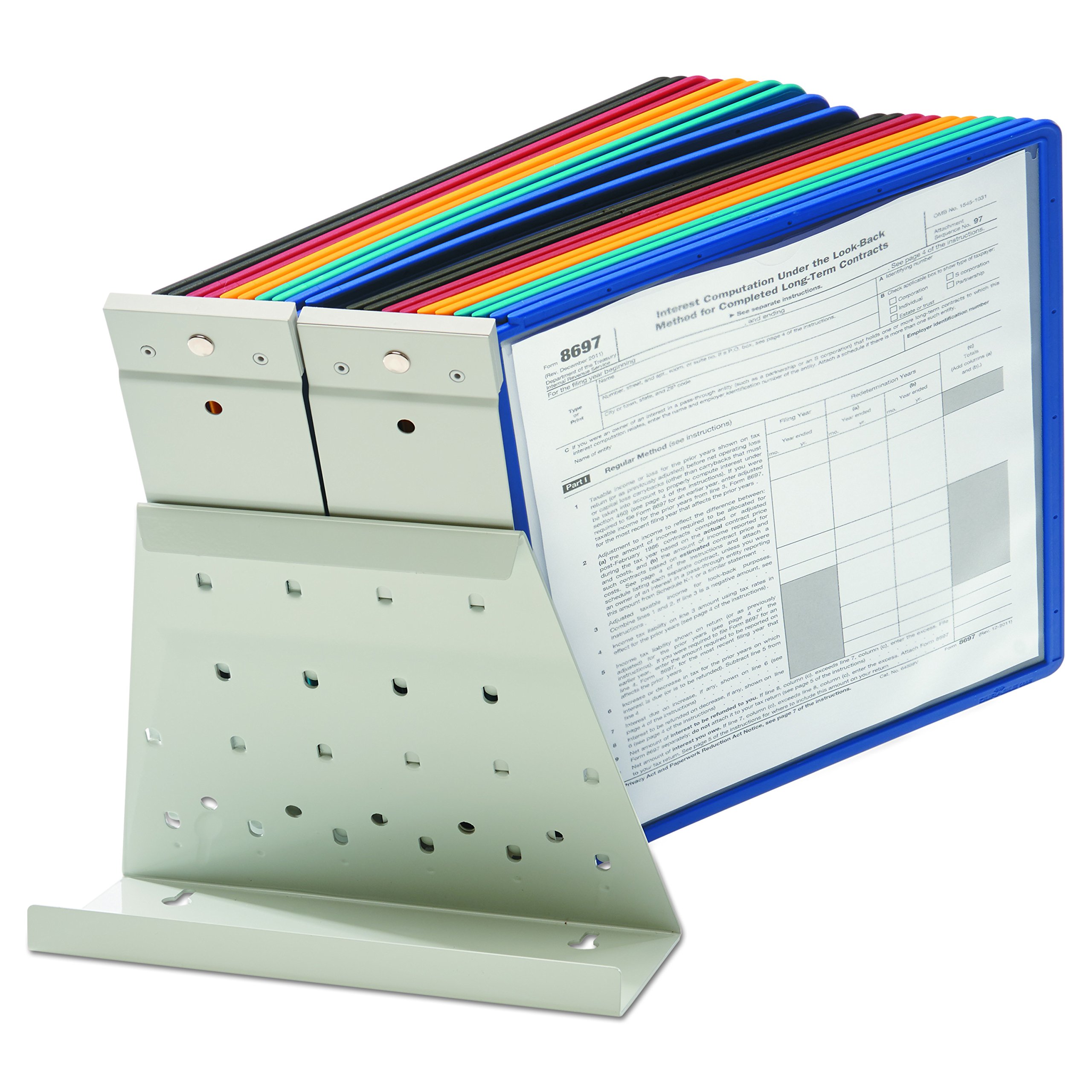 Durable Vario Reference Desktop System - 20 Panels with Assorted Borders | Perfect for Office Organization & Home Study Setup