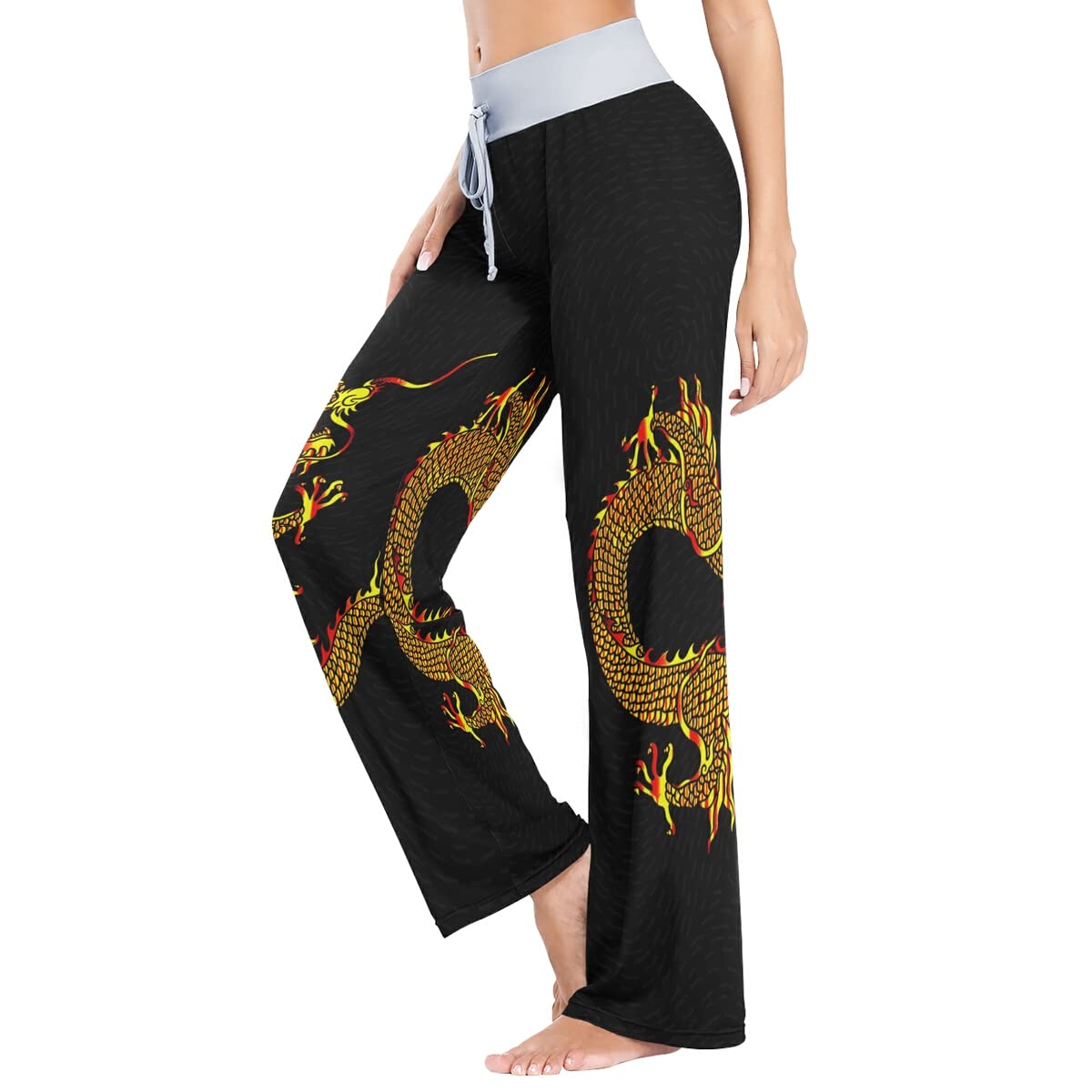 Women's Loose Comfortable Pajama Pants with Drawstring - Wide Leg Palazzo Lounge Pants for Sleep, Yoga & Home Relaxation