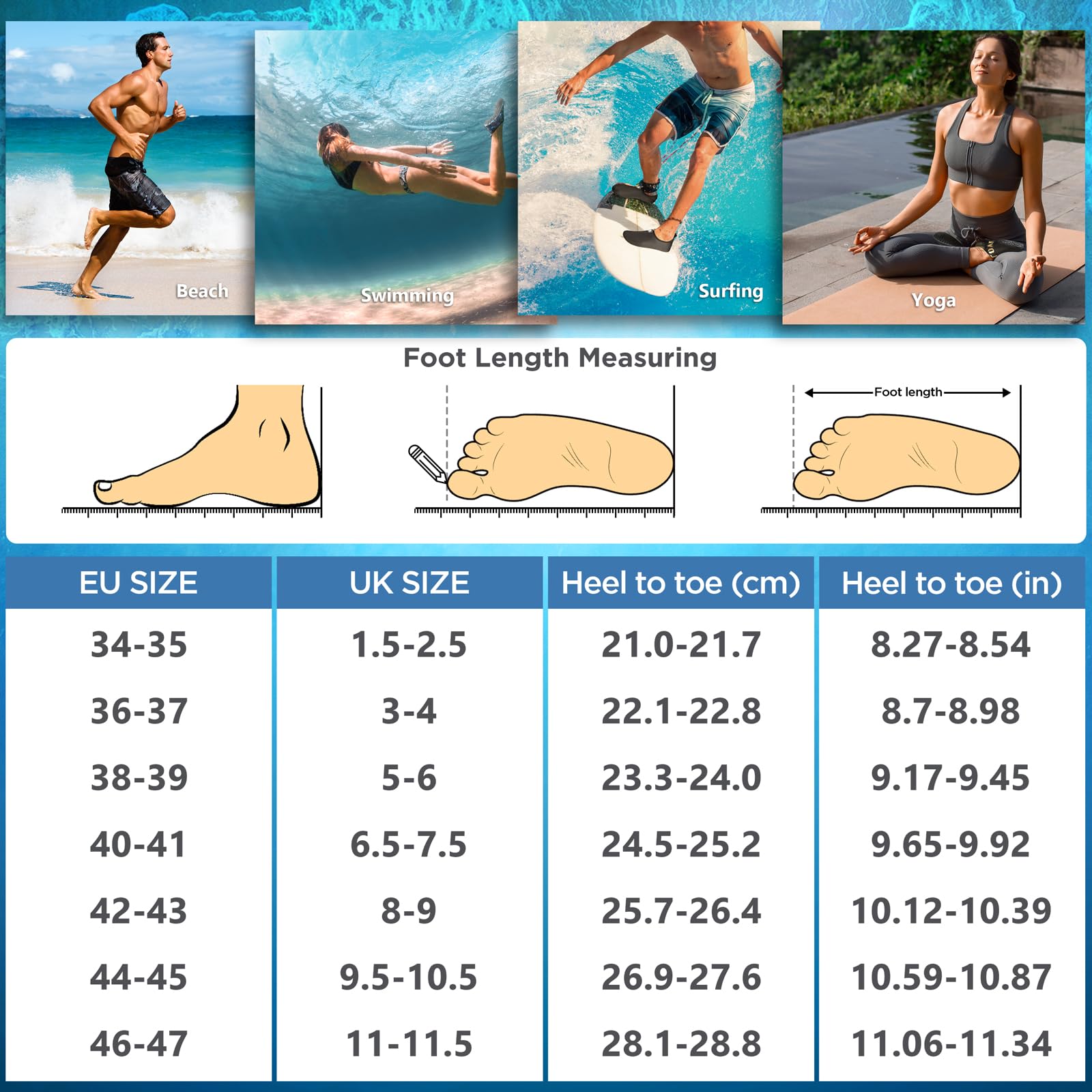 SIMARI Women's & Men's Quick-Dry Water Shoes - Barefoot Aqua Socks for Beach, Swimming, Yoga, Snorkeling & Outdoor Sports | Lightweight & Comfortable for Pool, Surfing & Water Activities | SWS001