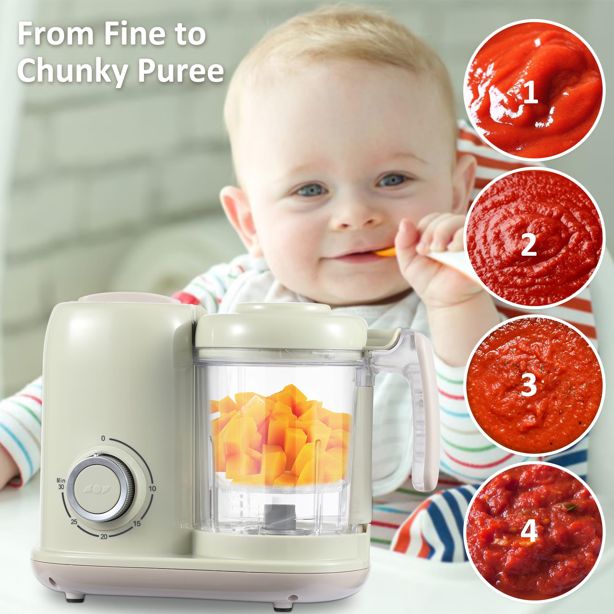 4-in-1 Baby Food Maker & Steamer - Multifunctional Baby Food Processor, Blender & Puree Maker | Dishwasher Safe | Green (BFM002) | Perfect for Homemade Baby Food Prep & Weaning