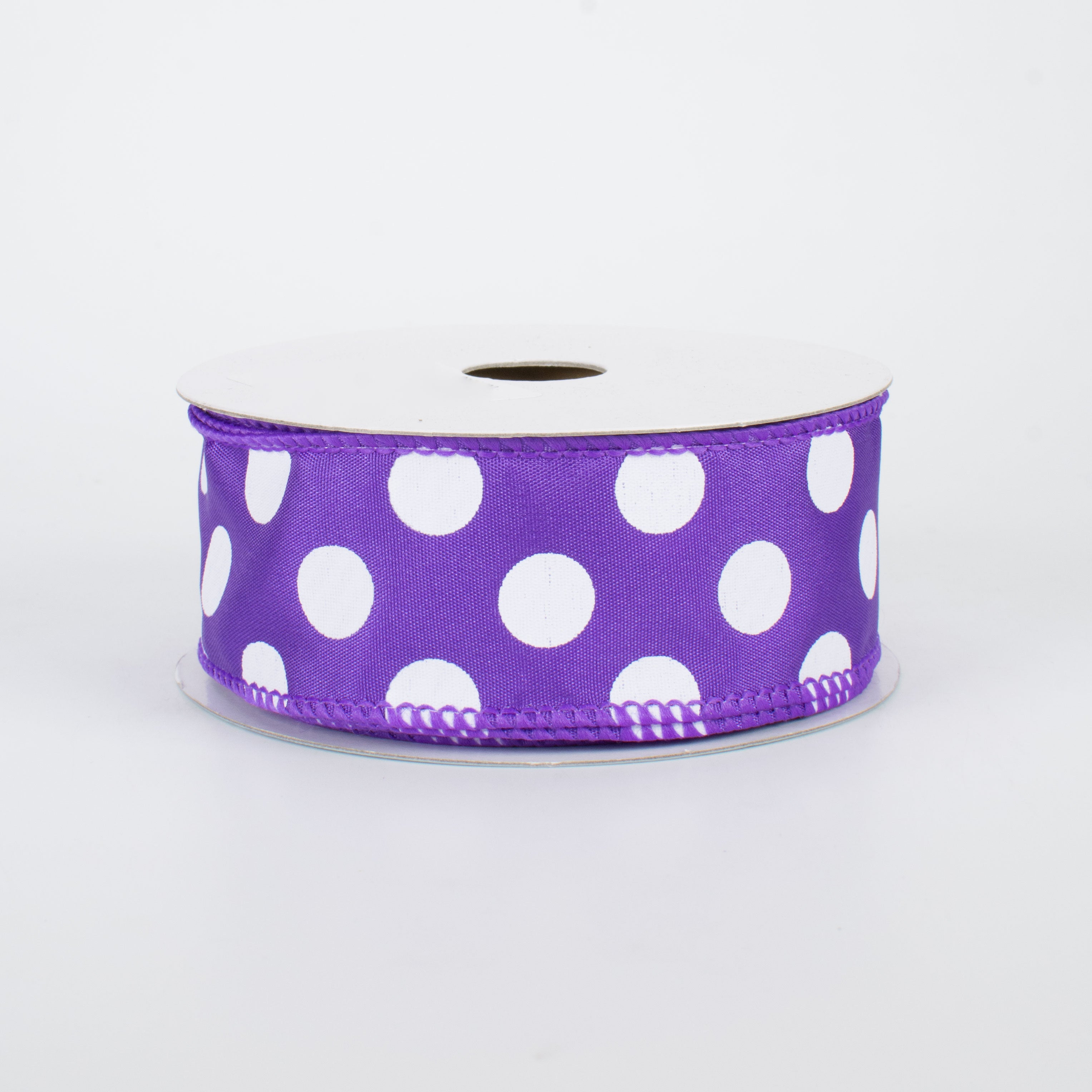 1.5 Inch Big Polka Dot Ribbon - 10 Yards Purple and White Decorative Ribbon for Gift Wrapping, DIY Crafts, Party Decorations, Hair Bows and Scrapbooking