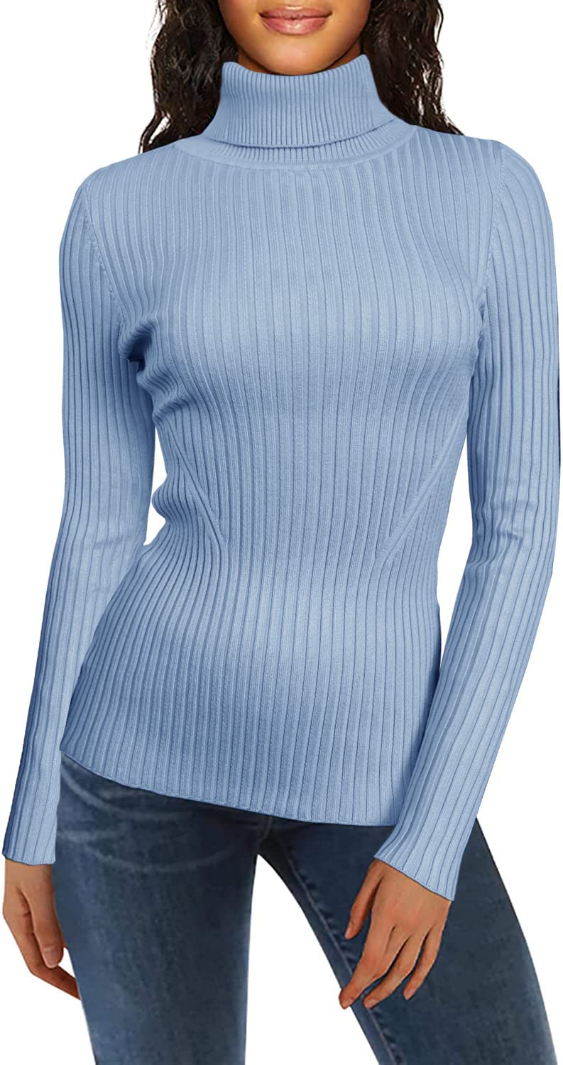 V28 Women's Ribbed Turtleneck Sweater - Sexy & Cute Knitted Pullover for Winter Warmth | Perfect for Office, Date Night & Casual Outfits