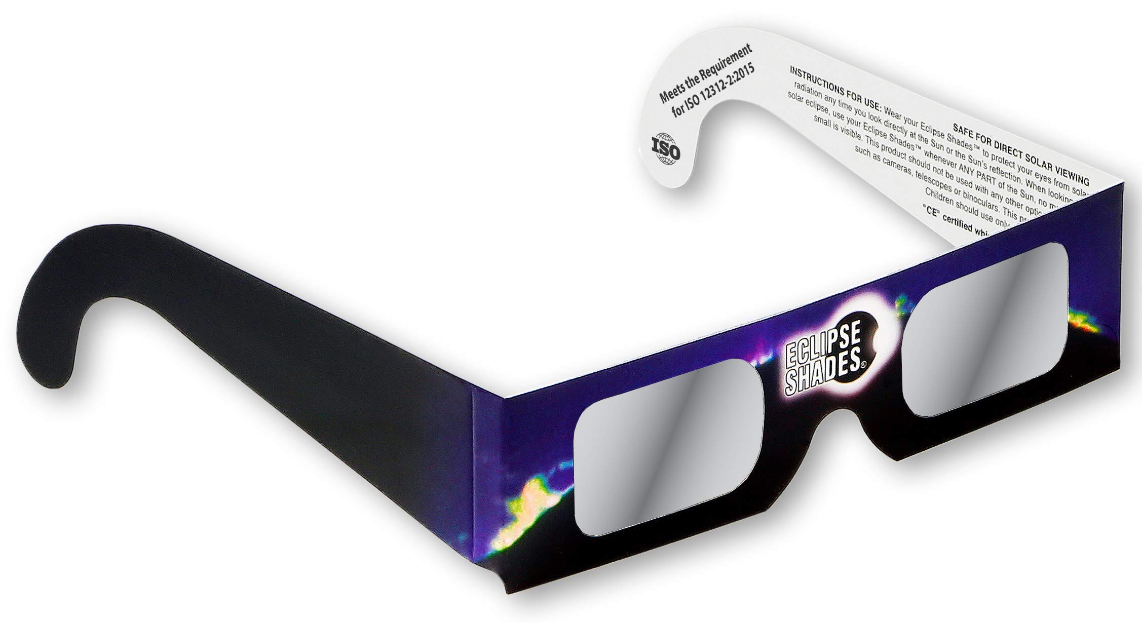 Rainbow Symphony Solar Eclipse Glasses - CE & ISO Certified Safe for Direct Sun Viewing - USA Made (100 Pack) - Perfect for Solar Events, Astronomy Enthusiasts & Classroom Science Activities
