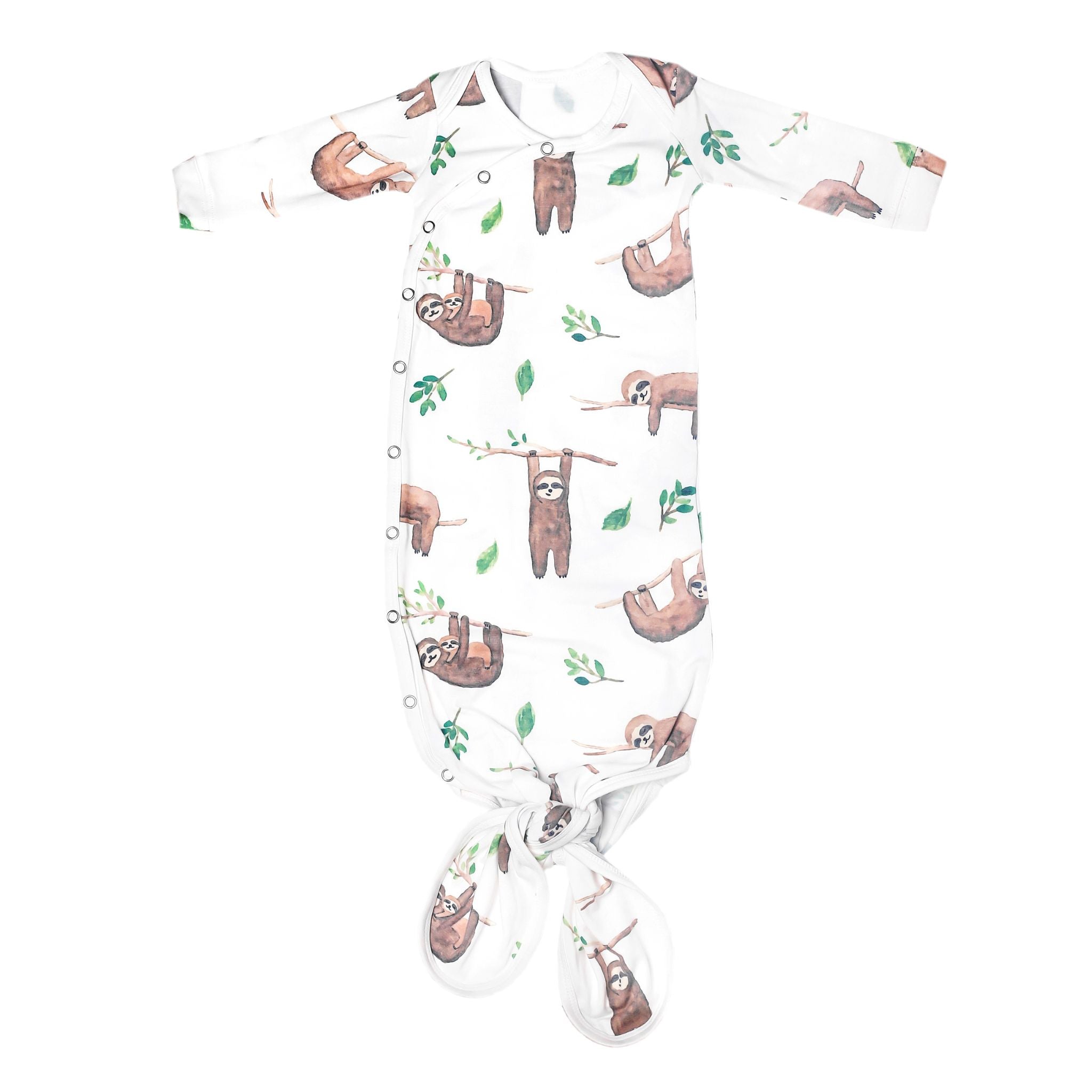 Noah Newborn Knotted Gown - Soft Baby Sleepwear for Boys & Girls - Perfect for Hospital, Home & Photo Shoots