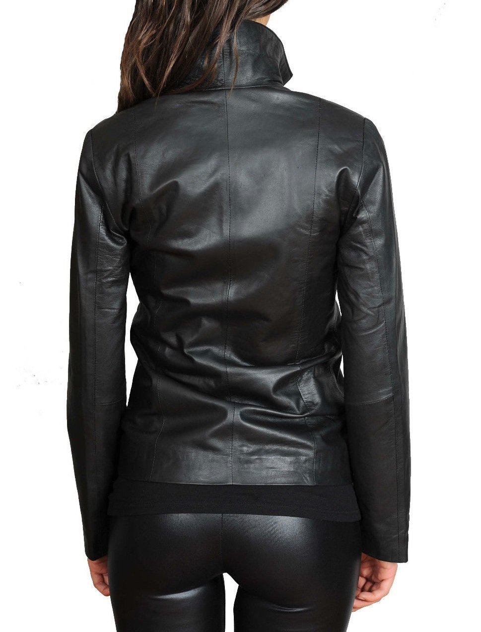 **Women's Genuine Leather Motorcycle Jacket - Black Biker Bomber Jacket for Women (XXL) - Perfect for Riding, Casual Wear & Outdoor Adventures**