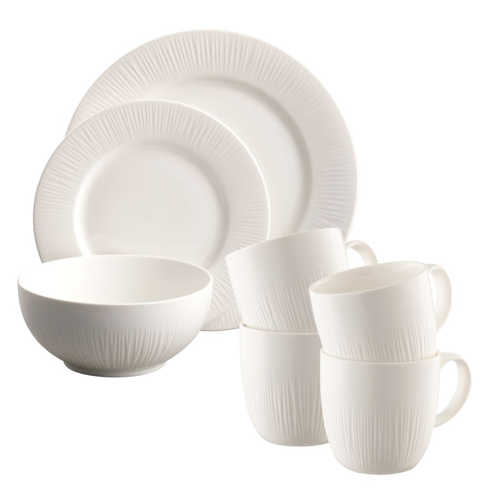 Belleek Living Erne 16-Piece Dinnerware Set - Elegant Porcelain Tableware for Formal Dining, Entertaining & Special Occasions