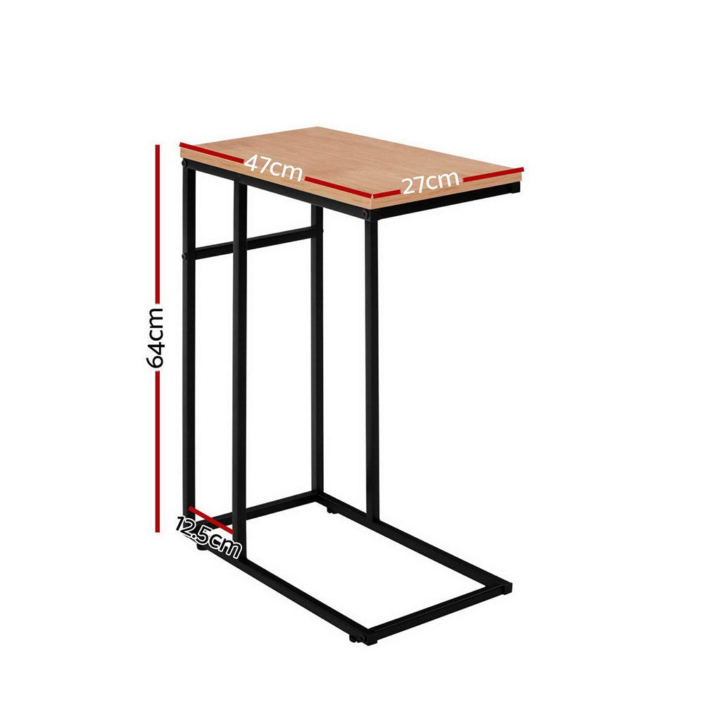 Modern Coffee Side Table - Wooden & Metal Frame Laptop Desk for Bedroom, Living Room & Office - Perfect for Bedside, Sofa & Workspace Use