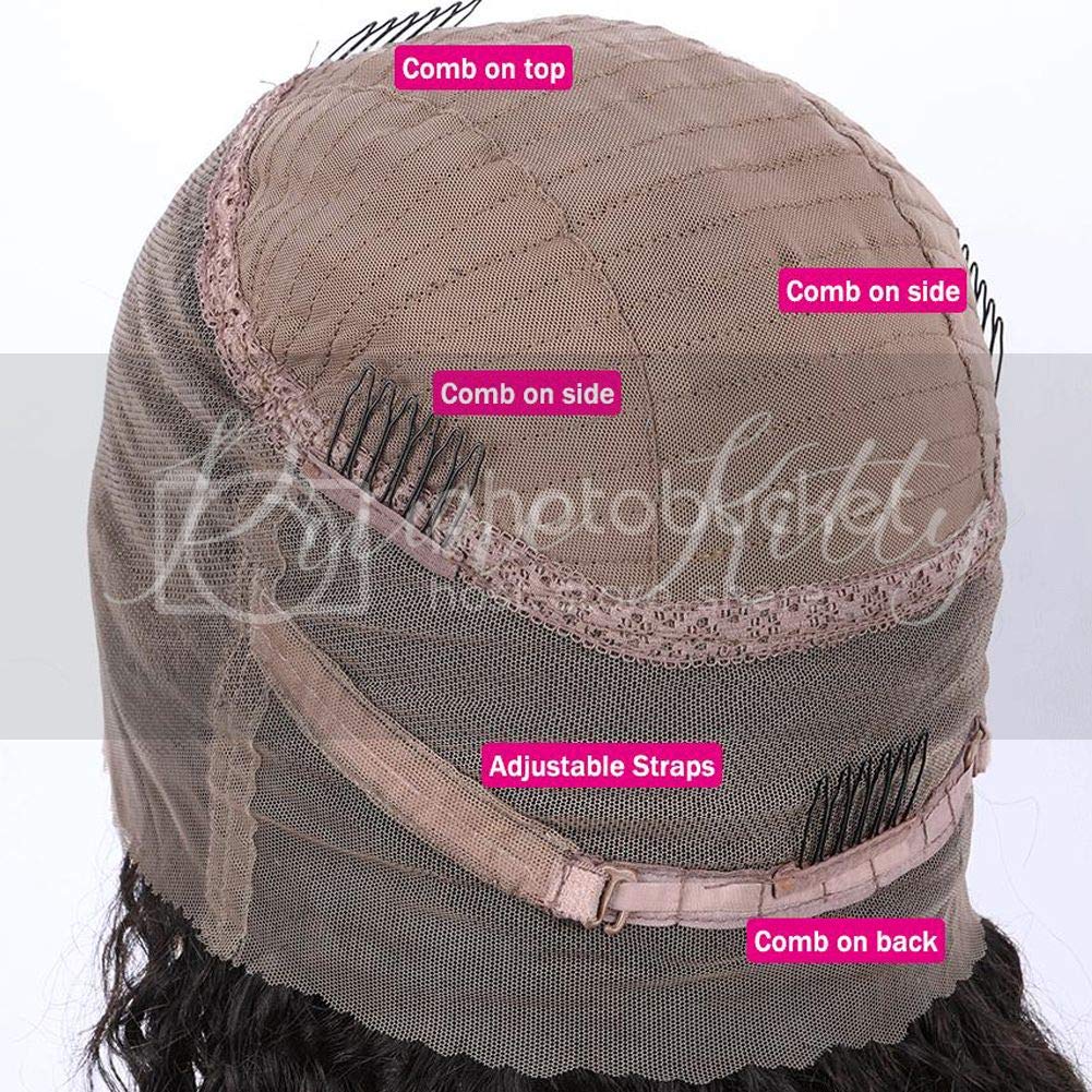 360 Lace Frontal Wig Human Hair for Black Women - 9A Brazilian Virgin Hair, Pre Plucked, Glueless, Wavy & Afro Kinky Curly, 12