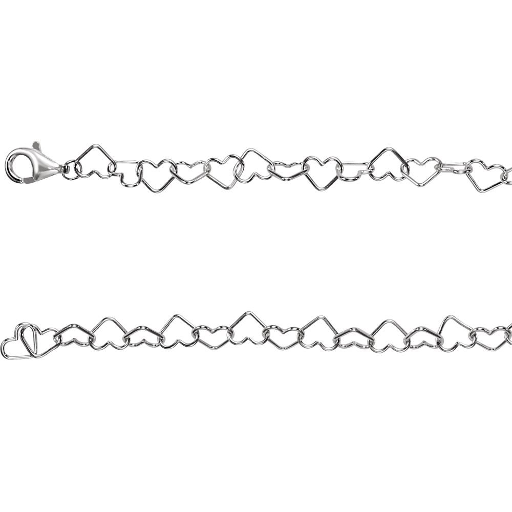 925 Sterling Silver Love Heart Link Chain Necklace for Women & Men - Romantic Gift for Valentine's Day, Anniversary & Couple Jewelry - Perfect for Date Nights, Weddings & Special Occasions
