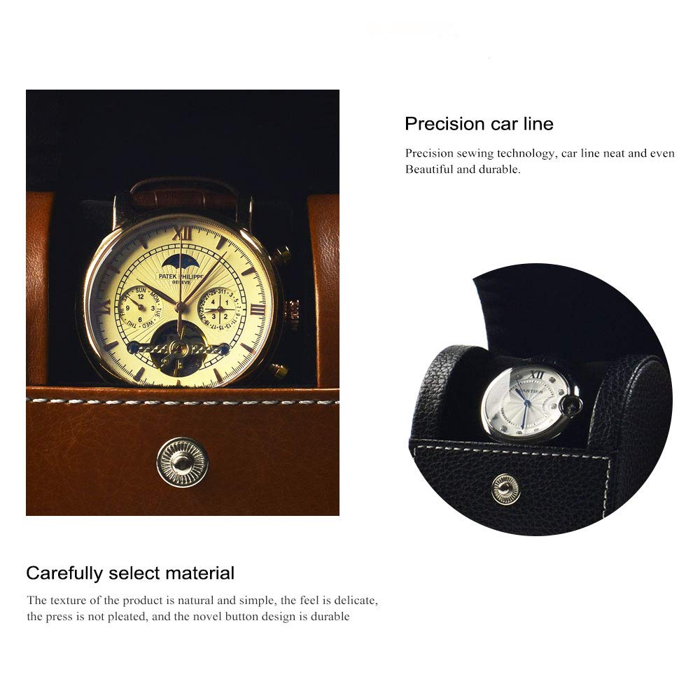 Premium Leather Watch Storage Box - Single Travel Watch Case for Men & Women - Luxury Gift Box for Christmas, Anniversary, Birthday (Brown) - Perfect for Travel, Home Storage & Watch Collection Display