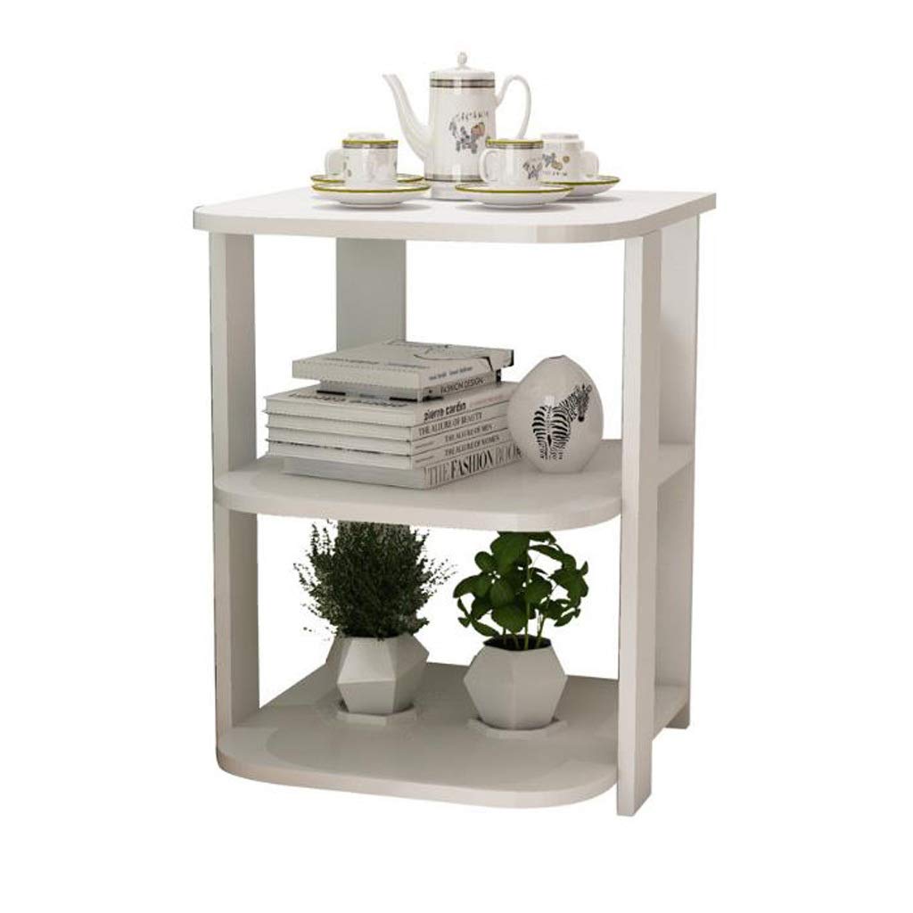 3-Tier Rustic Brown End Table - Industrial Style Side Table, Nightstand, or Coffee Table with Sturdy Solid Wood Frame - Perfect for Living Room, Bedroom, and Office Use