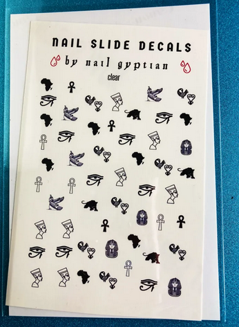 NAIL GYPTIAN NAIL SLIDE DECALS - Premium Self-Adhesive Nail Art Stickers for Salon & Home Manicures | Perfect for Parties, Weddings & Special Occasions