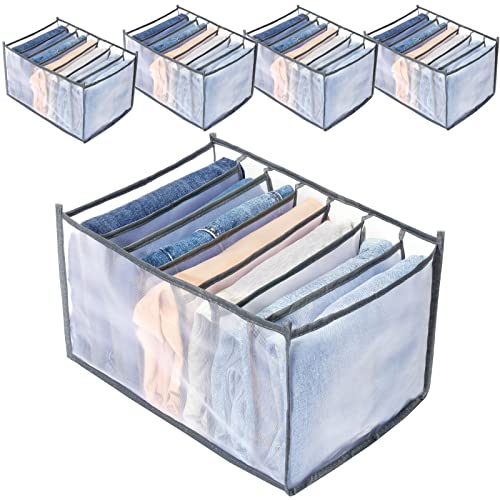 5PCS(Thin Jeans Grids,Gray)