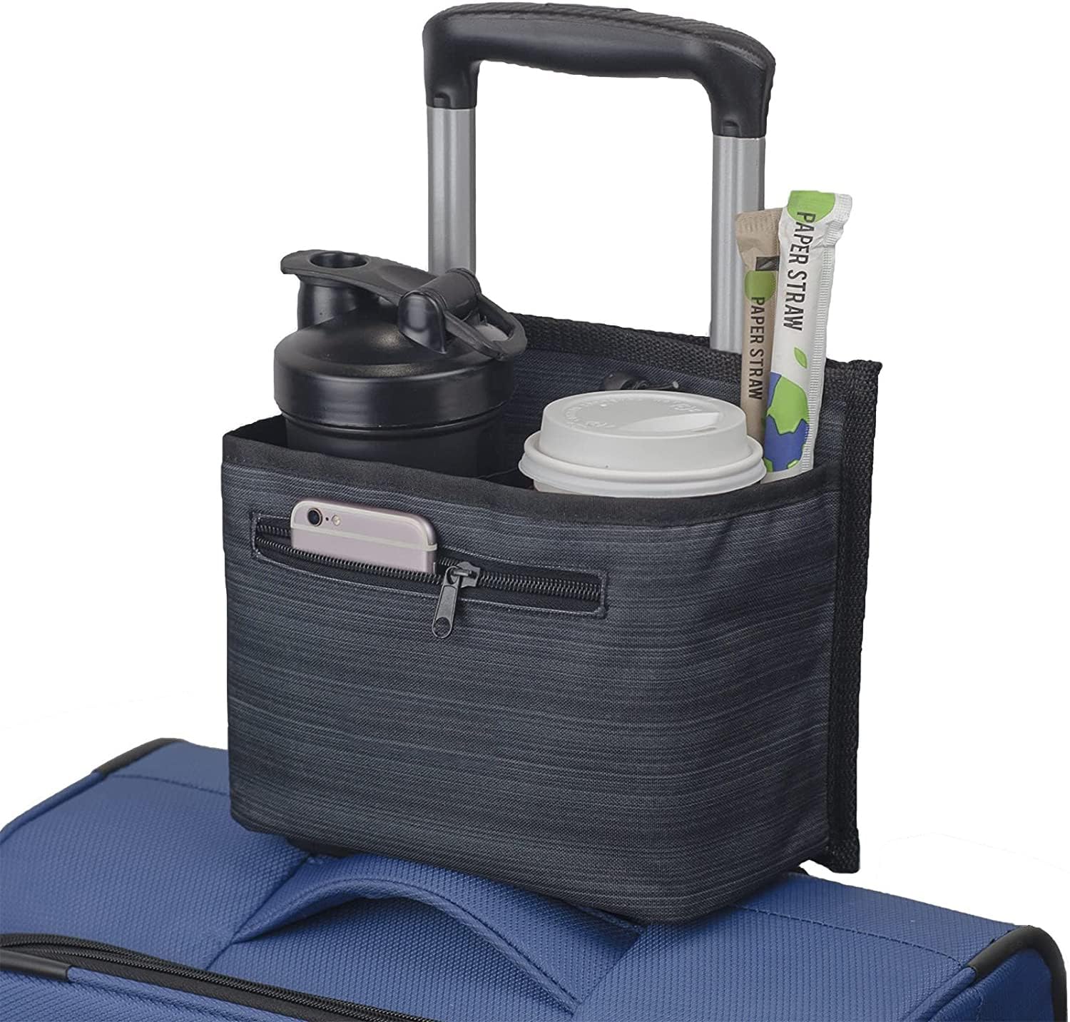 Travel Cup Holder for Suitcase - Hands-Free Drink Carrier Caddy for Coffee Mugs & Tumblers - Perfect Gift for Flight Attendants & Travel Accessories - Ideal for Airports, Commuting, and Business Trips