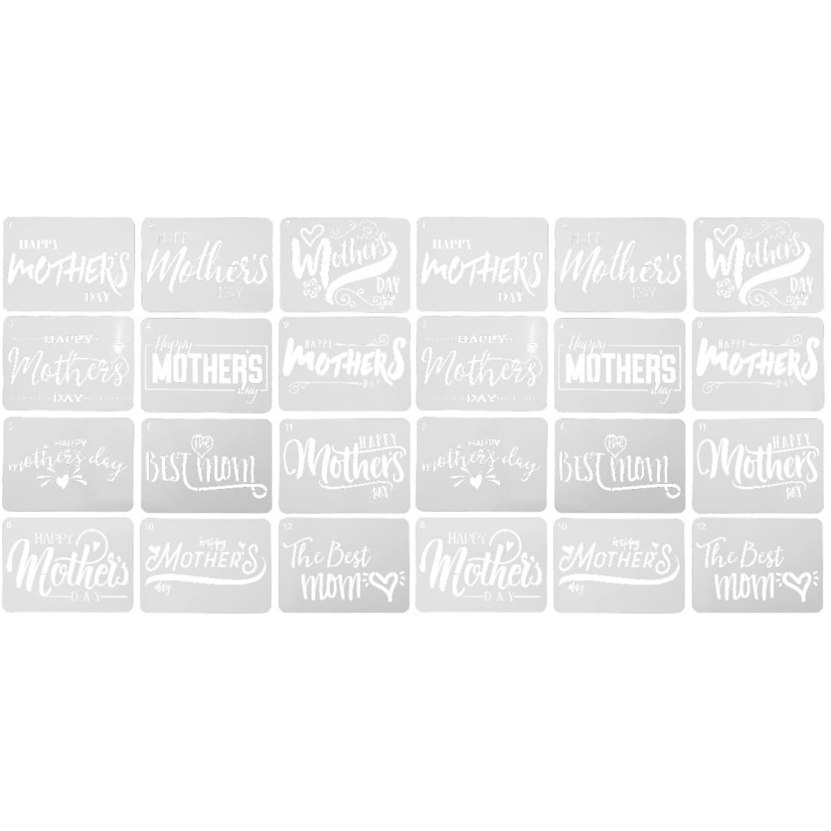 Ciieeo 24-Piece Alphabet Stencils Set - DIY Scrapbooking, Journaling & Painting Templates for Mother's Day Gifts, Home Decor, and Craft Projects