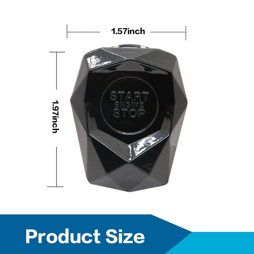 Engine Start Stop Push Button Cover - Aluminum Alloy Anti-Scratch Car Switch Protector | Power Control Trim Decoration for Cars (Closed Black) | Perfect for Vehicle Interior Protection & Style Enhancement