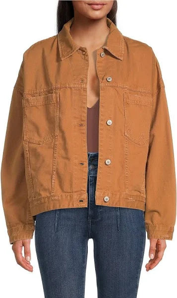Opal Swing Denim Jacket for Women - Vintage Washed Distressed Denim Jacket with Button Front & Pockets | Perfect for Casual Outfits, Streetwear & Fall Layering