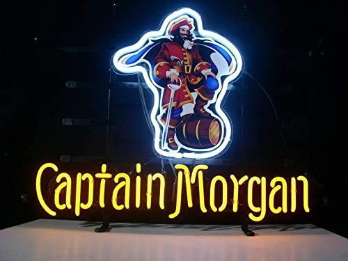 HOLTEEZ 17x13in Captain Morgan Neon Sign - LED Beer Bar Light for Pub, Man Cave & Business Decor - Various Sizes Available - Perfect for Home Bars, Game Rooms & Nightclubs