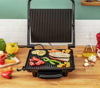 Tefal Inicio 2000W Electric Indoor Grill - Non-Stick BBQ Grill Pan for Healthy Cooking, Perfect for Steak, Chicken, and Vegetables - Ideal for Home Kitchen, Dorm, or Small Apartments