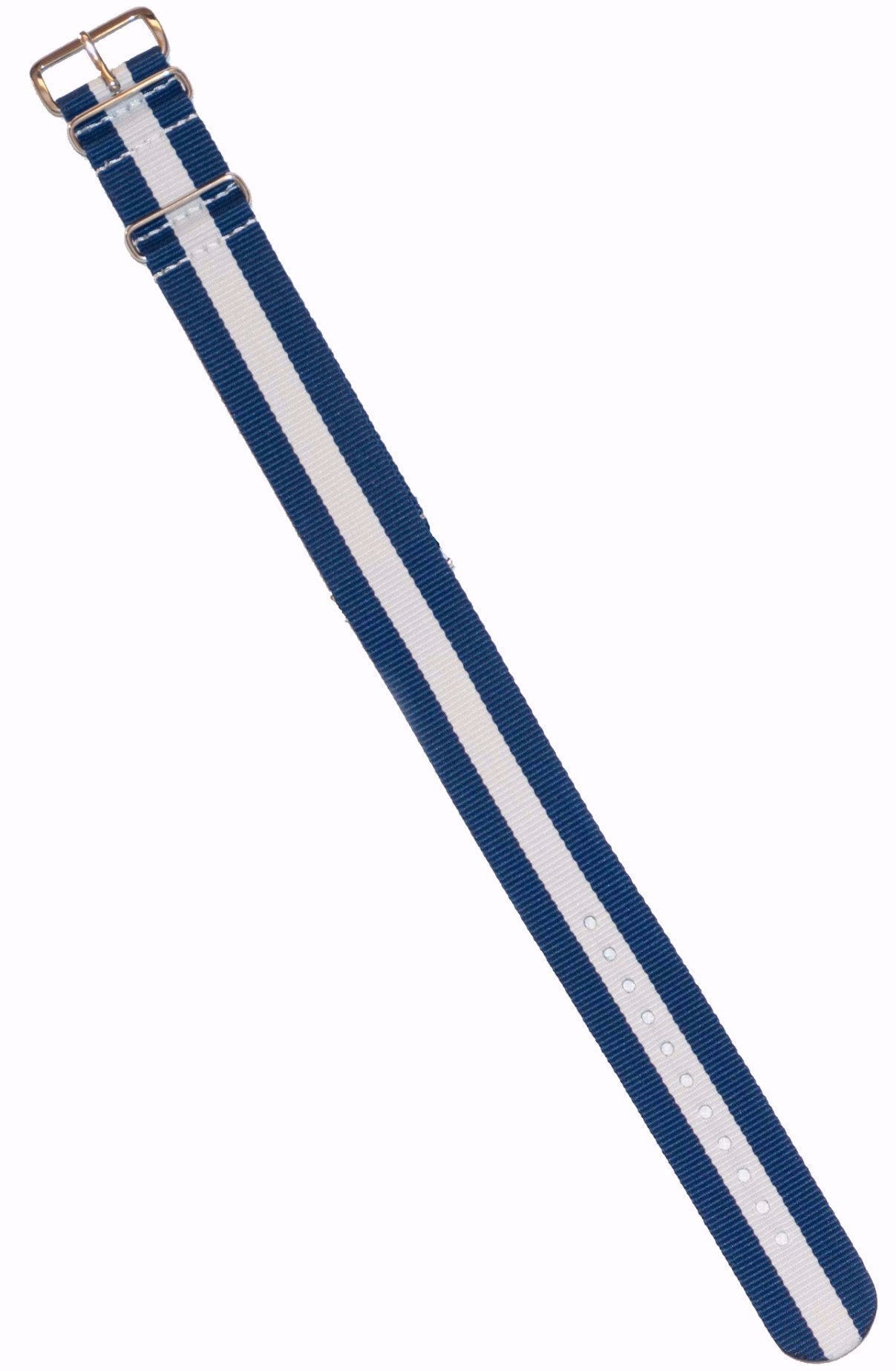 Blue and White Striped Watch Band - Durable Replacement Strap for Apple Watch & Samsung Galaxy - Perfect for Sports, Workouts & Everyday Wear
