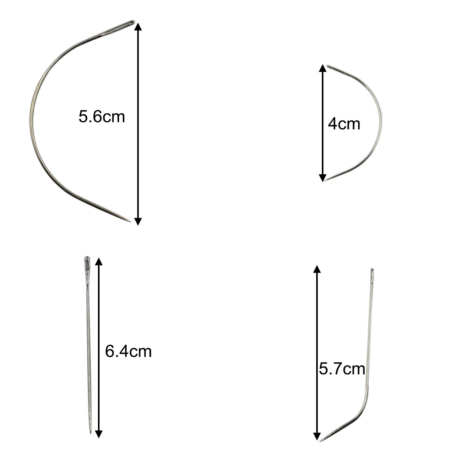 20-Piece J I C Curved Needles Set - Professional Hand Sewing Needles for Wig Making, Hair Weave, Leather Repair, Canvas & Upholstery - Perfect for DIY Crafts, Shoe Repair, Carpet Mending & Sofa Cloth Projects