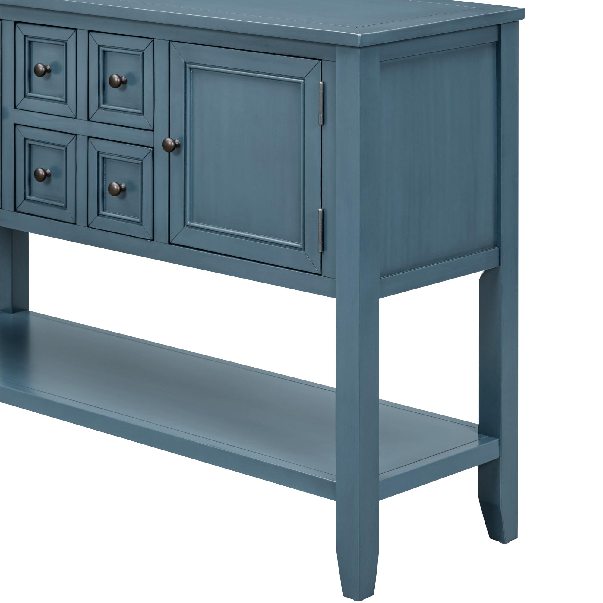 Farmhouse Console Table with Drawer - Rustic Sideboard Buffet Cabinet with Storage for Living Room & Kitchen | Entryway Hallway Organizer, Dining Room Storage Solution
