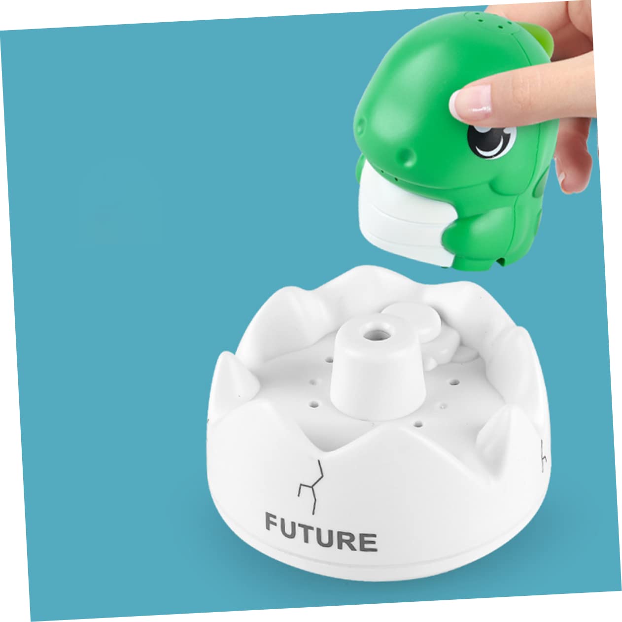 HEMOTON 3-Piece Dinosaur Bath Toys Set with 1200mAh Battery - Waterproof Green Rubber Bathtub Toys for Kids, Perfect for Bath Time Fun & Sensory Play