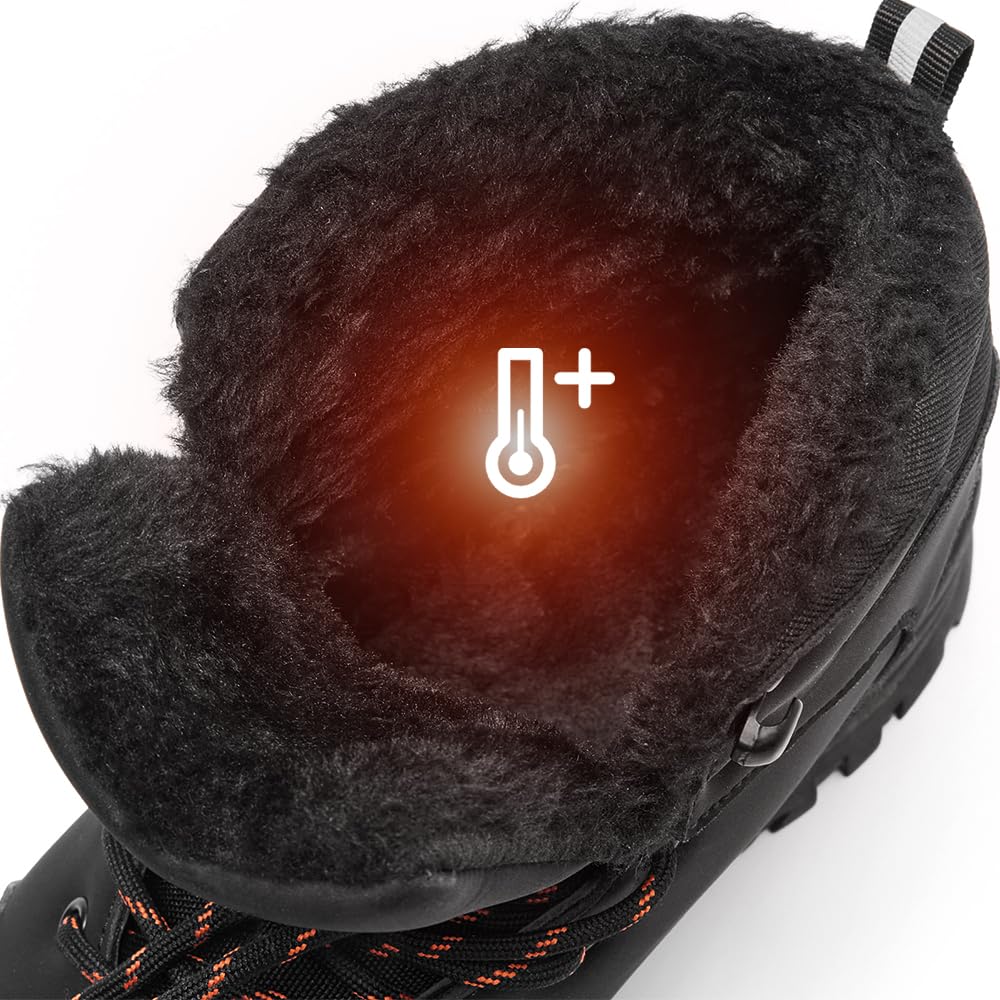 Men's Winter Snow Boots - Waterproof Insulated Fur Lined Hiking Shoes with Non-Slip Sole for Cold Weather Outdoor Activities | Perfect for Snow Trekking, Ice Fishing & Winter Camping