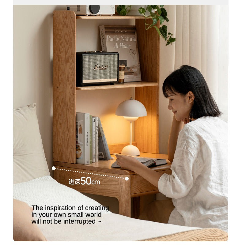 Solid Oak Wood Small Office Desk - Compact & Durable Home Office Furniture for Writing, Studying & Remote Work