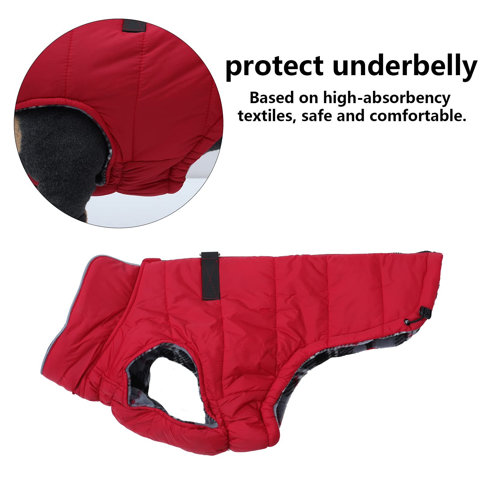 Geyecete Dog Winter Warm Coat - Windproof & Snowproof Pet Jacket for Small, Medium & Large Dogs - Red - Perfect for Outdoor Adventures & Cold Weather Protection