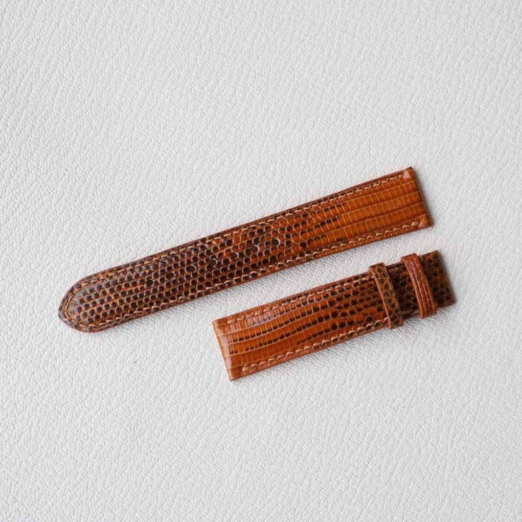 Handmade Terracotta Lizard Leather Watch Band with Steel Folding Clasp - 19mm Orange Watch Strap for Men & Women | Perfect for Casual, Business & Outdoor Activities