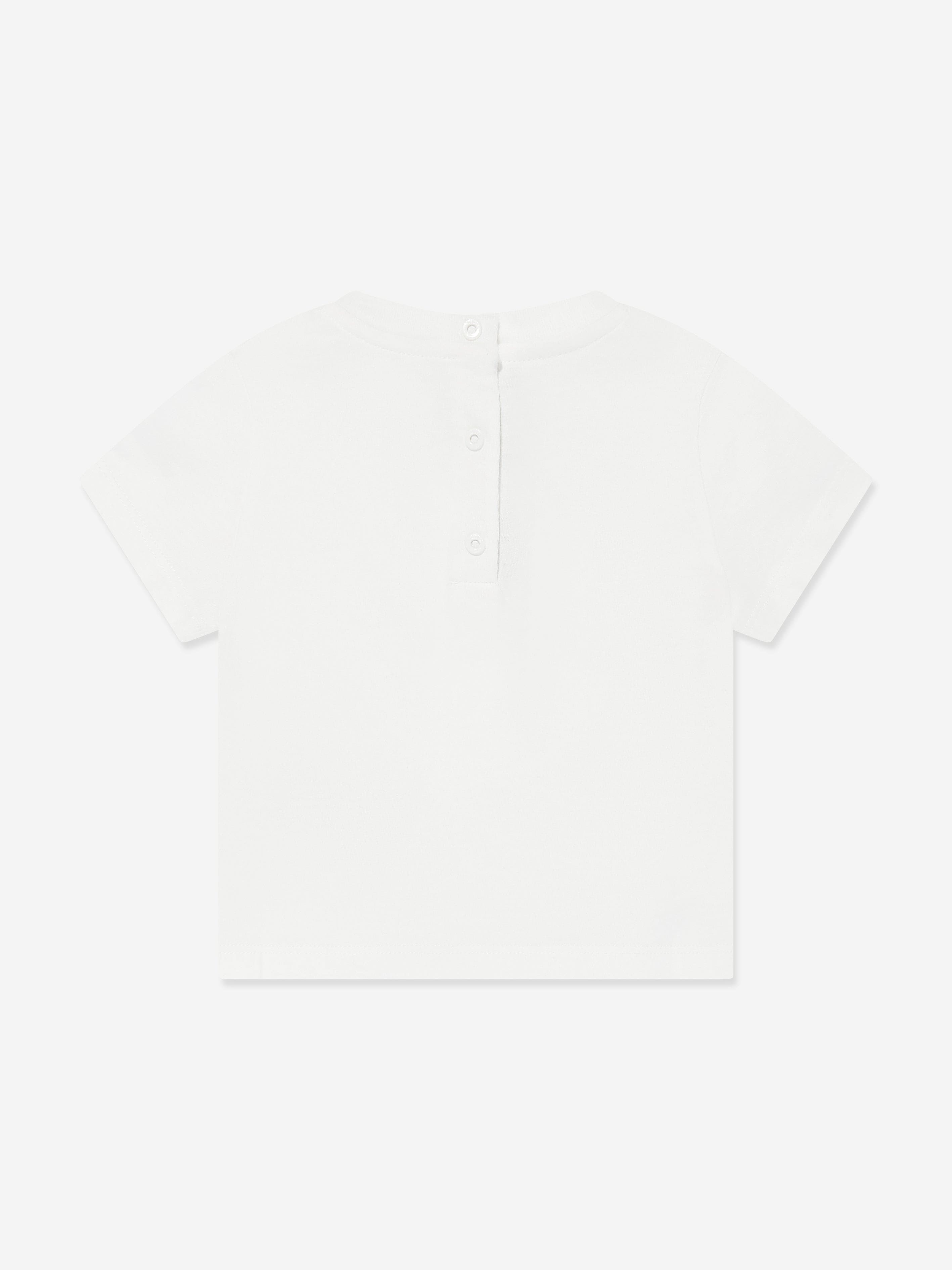 Baby Boys White Logo T-Shirt - Soft Cotton Short Sleeve Tee for Toddlers & Infants | Perfect for Playdates, Daycare & Family Outfits
