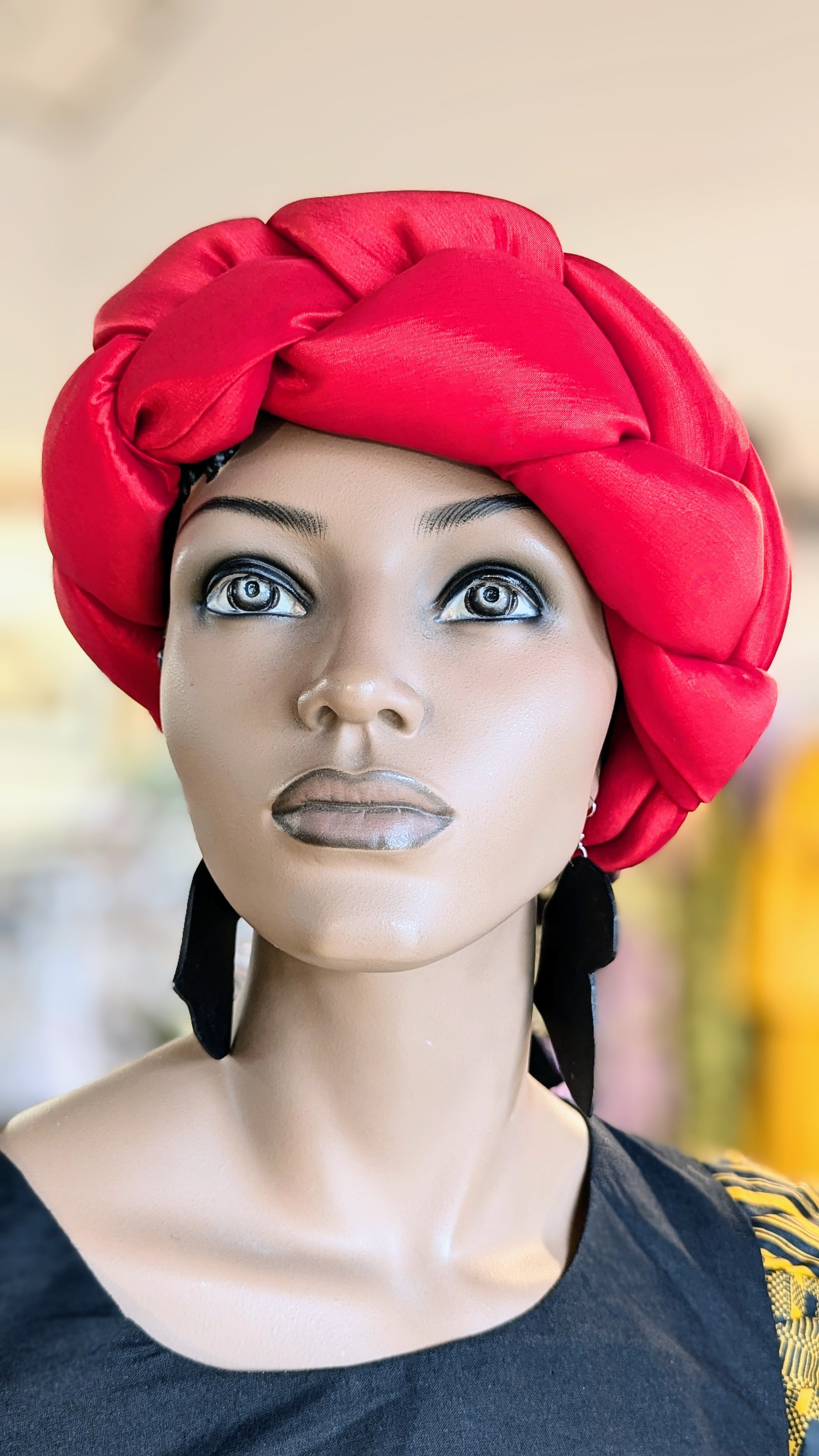 Dupsie's Akua Red African Headband DPWAH23 - Stylish Hair Accessory for Women, Braids & Dreadlocks - Perfect for Parties, Weddings & Cultural Events