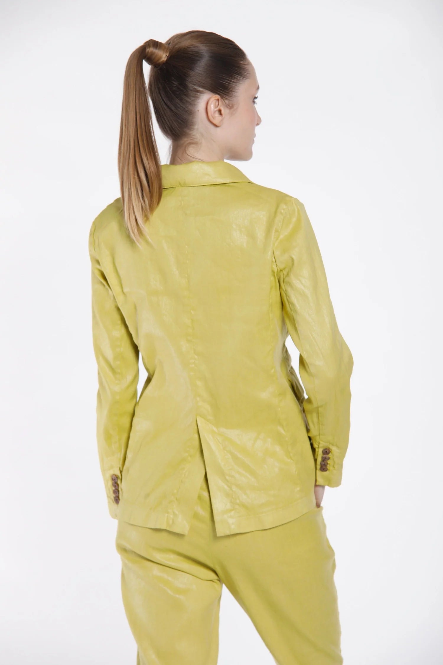 Stylish Caroline Double Breasted Blazer in Acid Yellow | Women's Fashion Blazer for Office, Business & Formal Events