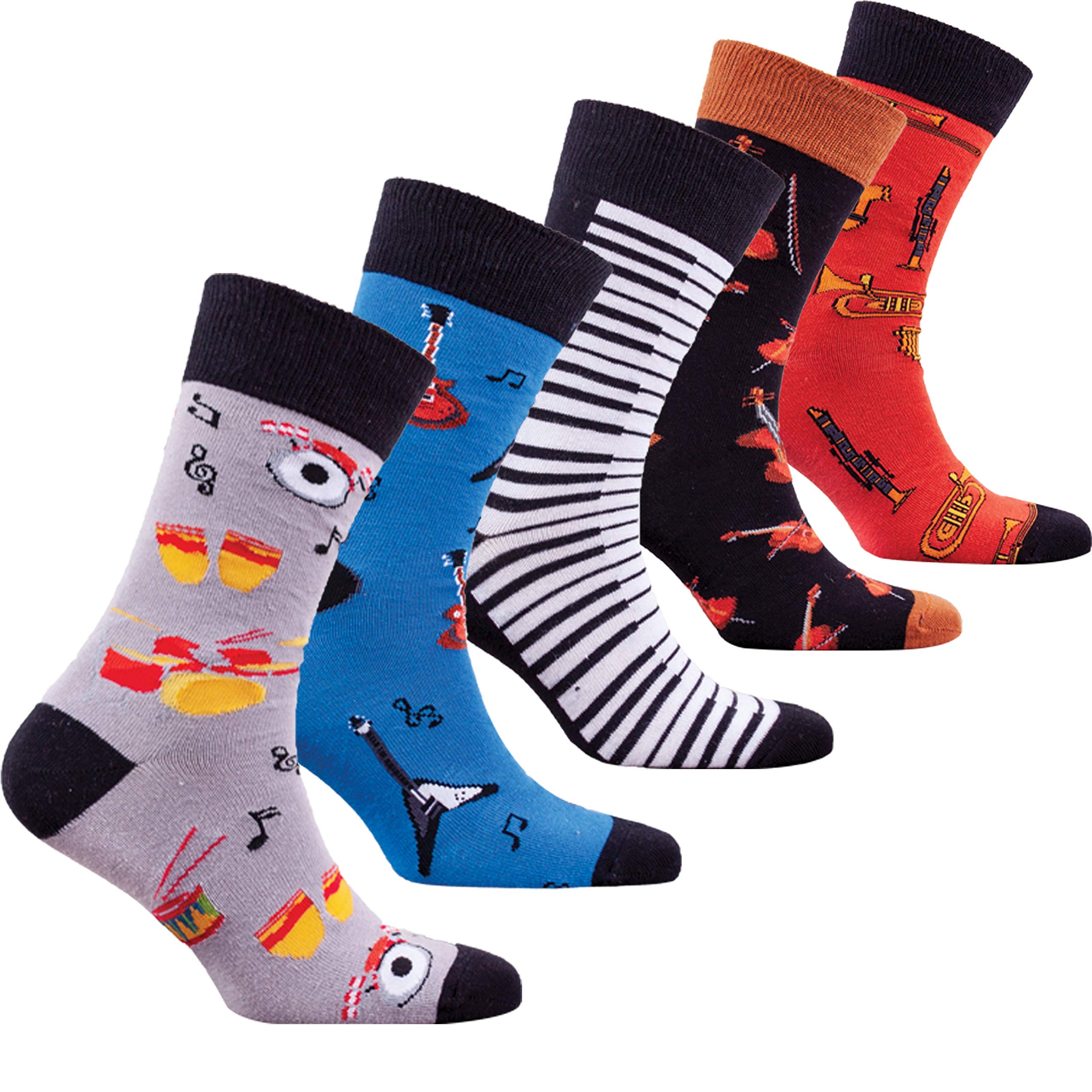 Men's 5-Pack Colorful Cotton Novelty Dress Socks Gift Set - Fun Luxury Socks for Work, Party & Gifting
